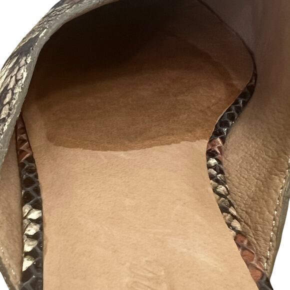 Madewell Remi Slides Snakeskin Print Pointed Toe Mules Flat Loafers Shoes Size 9 - Picture 7 of 11